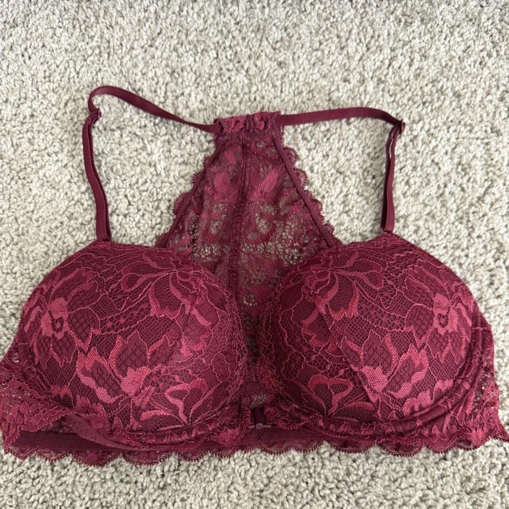 Victoria's Secret burgundy lace bralette Size 34C